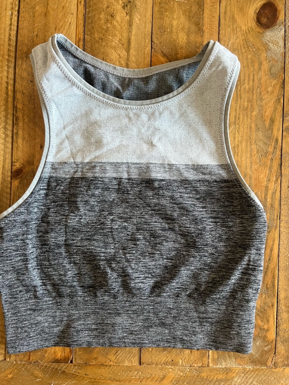 Gray Ombre Seamless Crop Tank Top